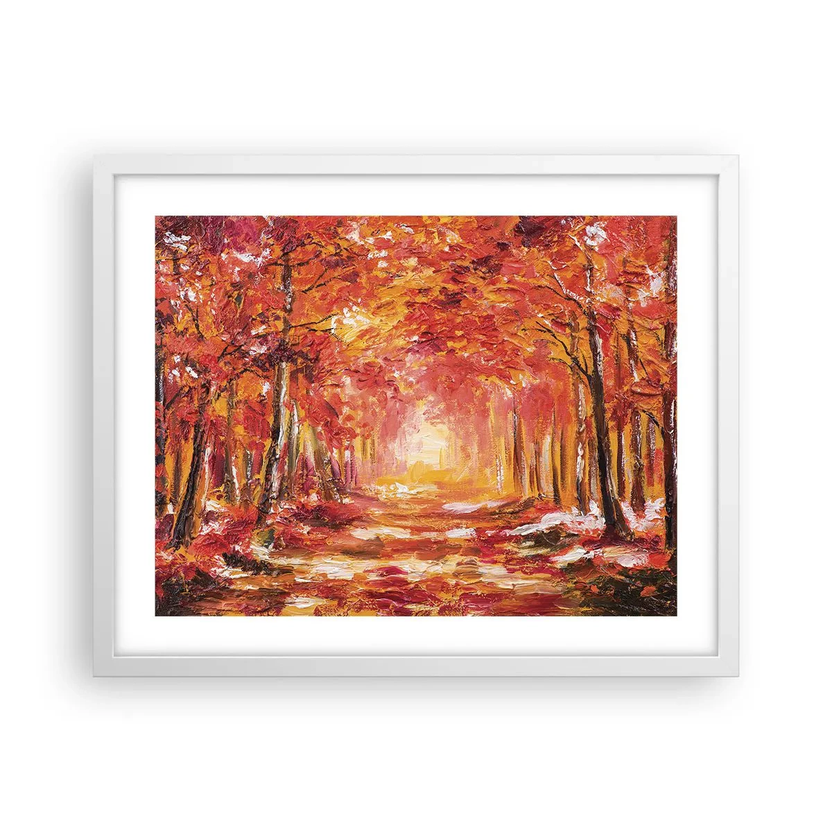 Plakát v bílém rámu - Měděný les - 50x40 cm