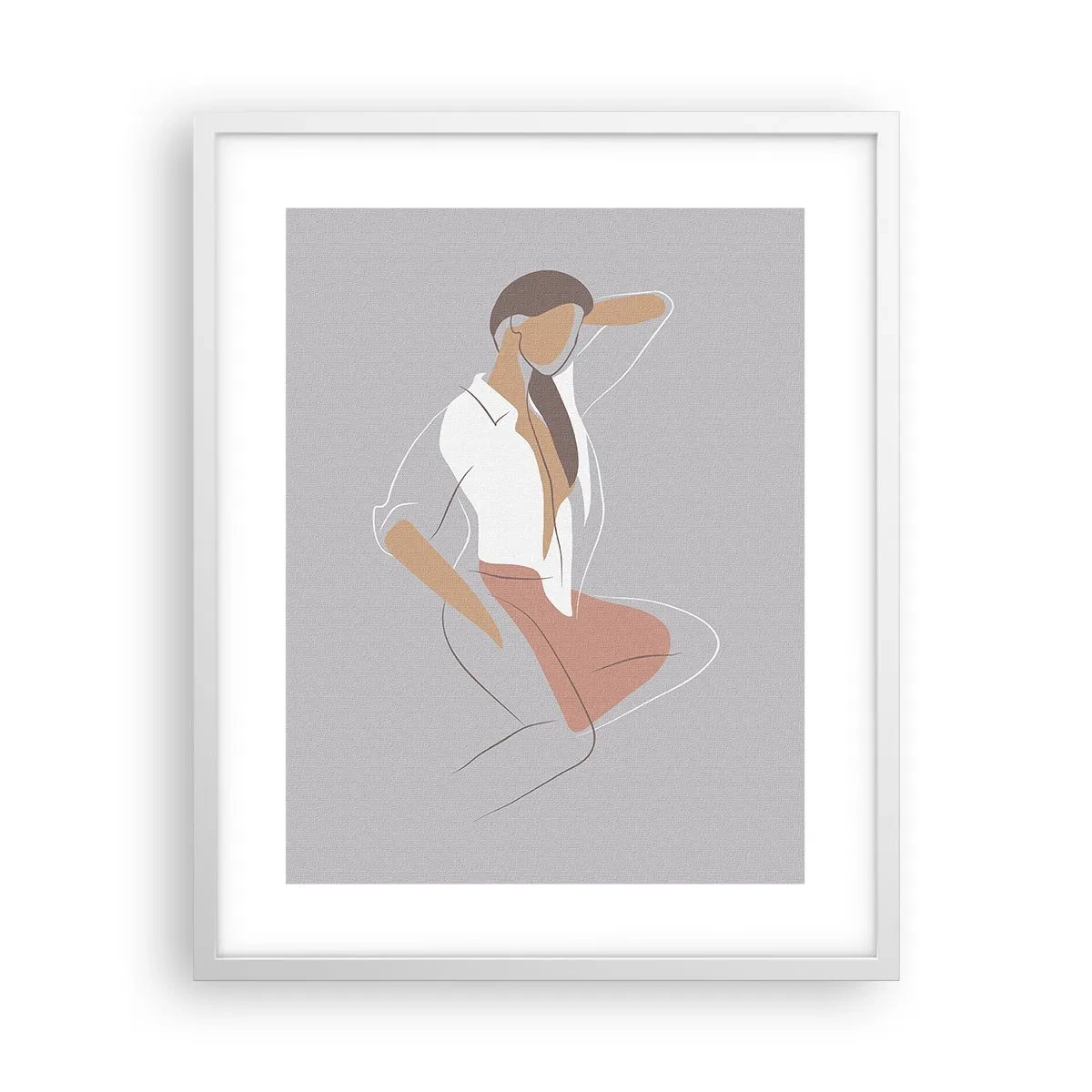 Plakát v bílém rámu - Obrys půvabu - 40x50 cm