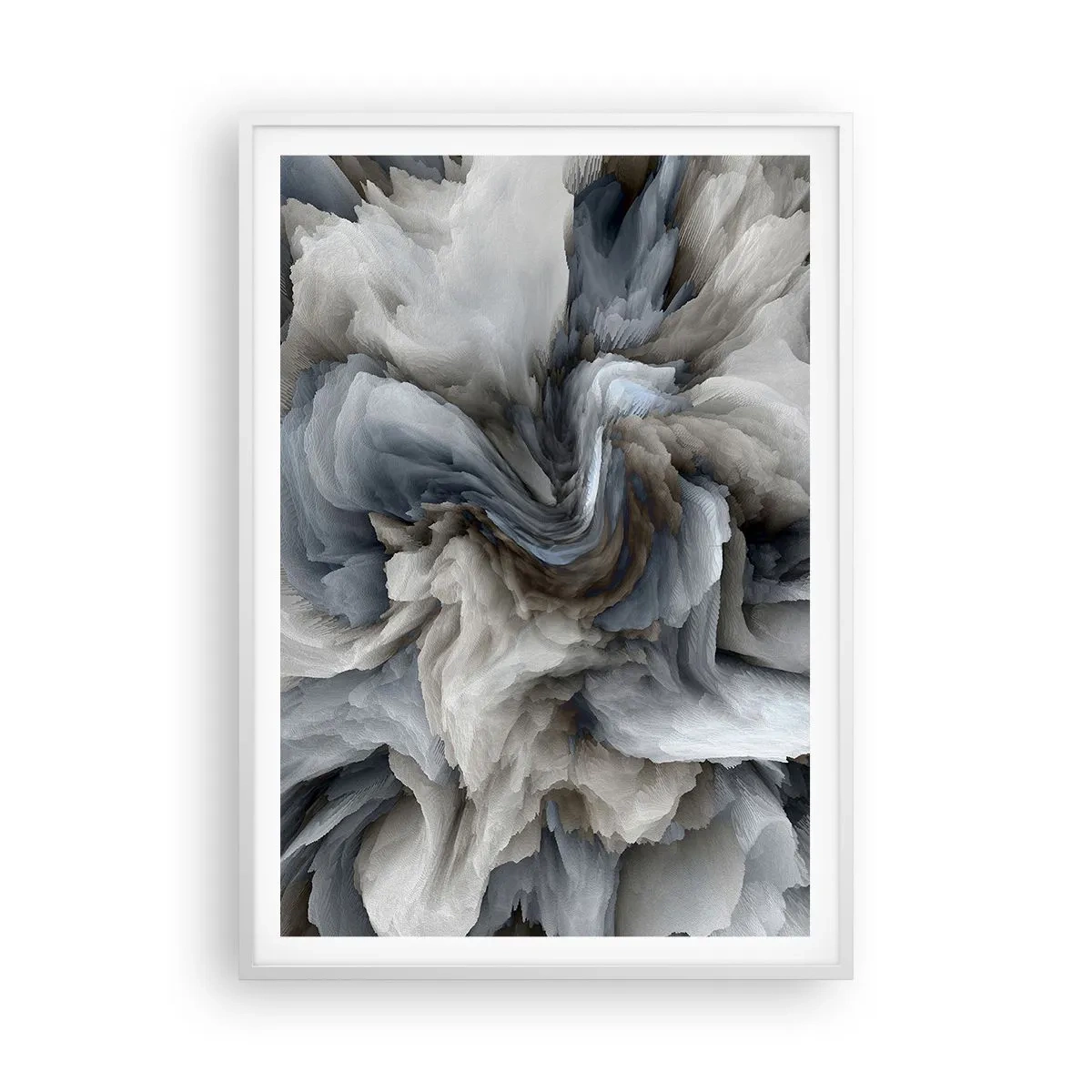 Plakát v bílém rámu - Kámen a květ - 70x100 cm