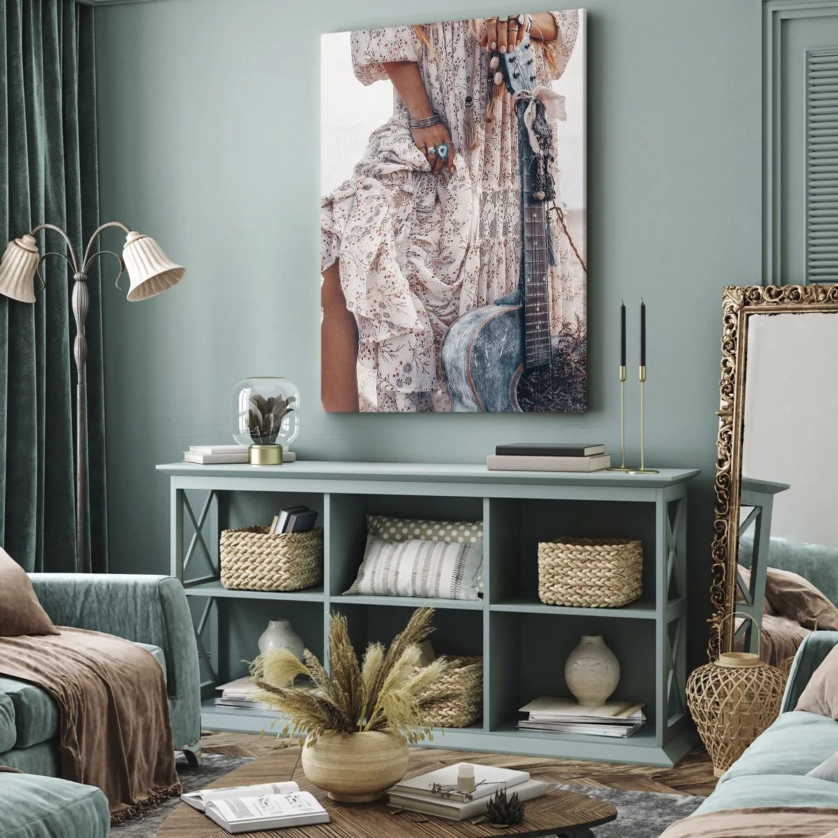 Obraz na plátně - Květinové děti na cestě - 55x100 cm