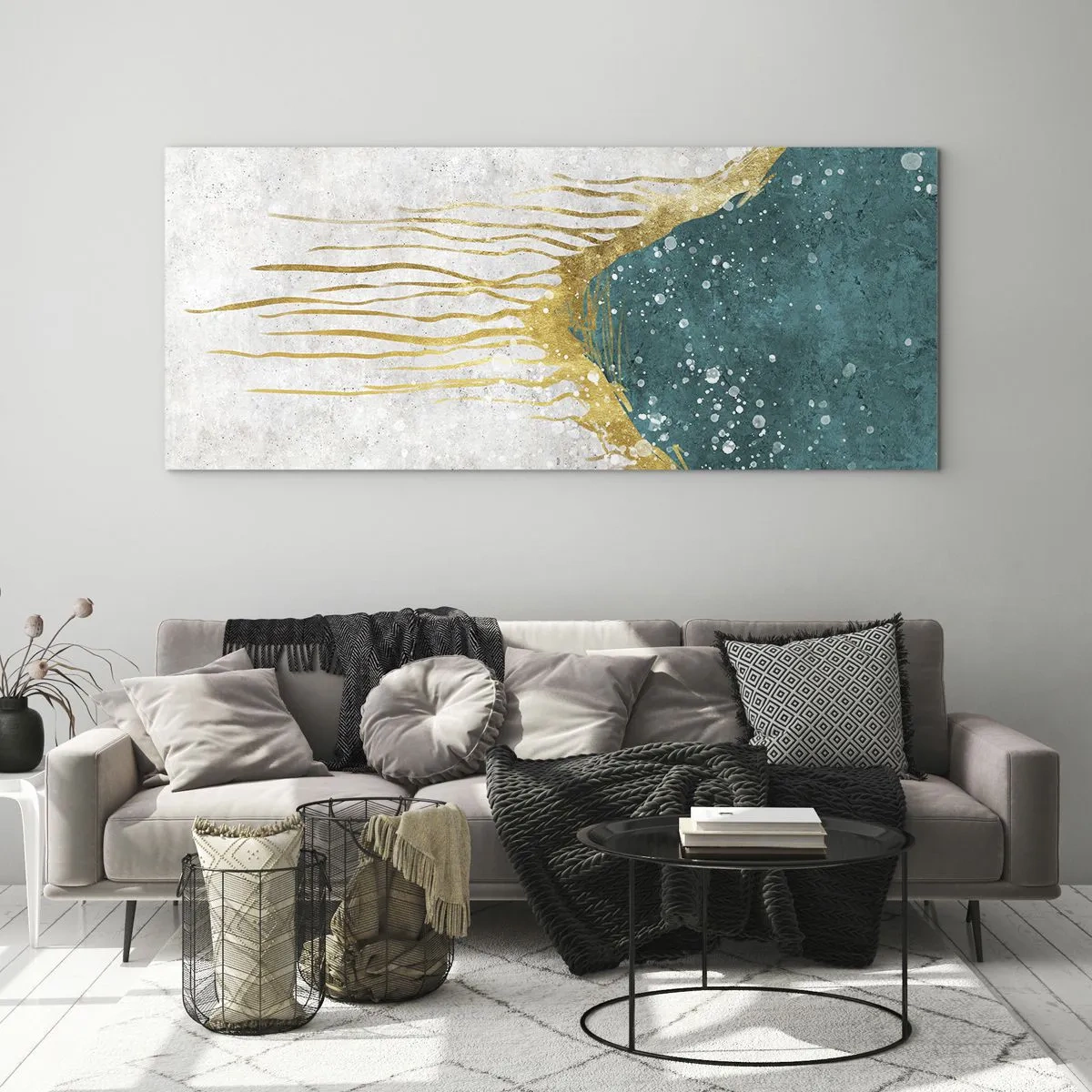 Obraz na skle - Zlatý příliv - 100x40 cm