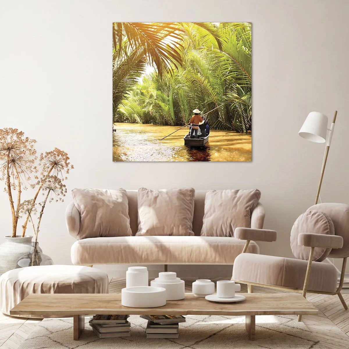 Obraz na plátně - Palmovou souteškou - 60x60 cm