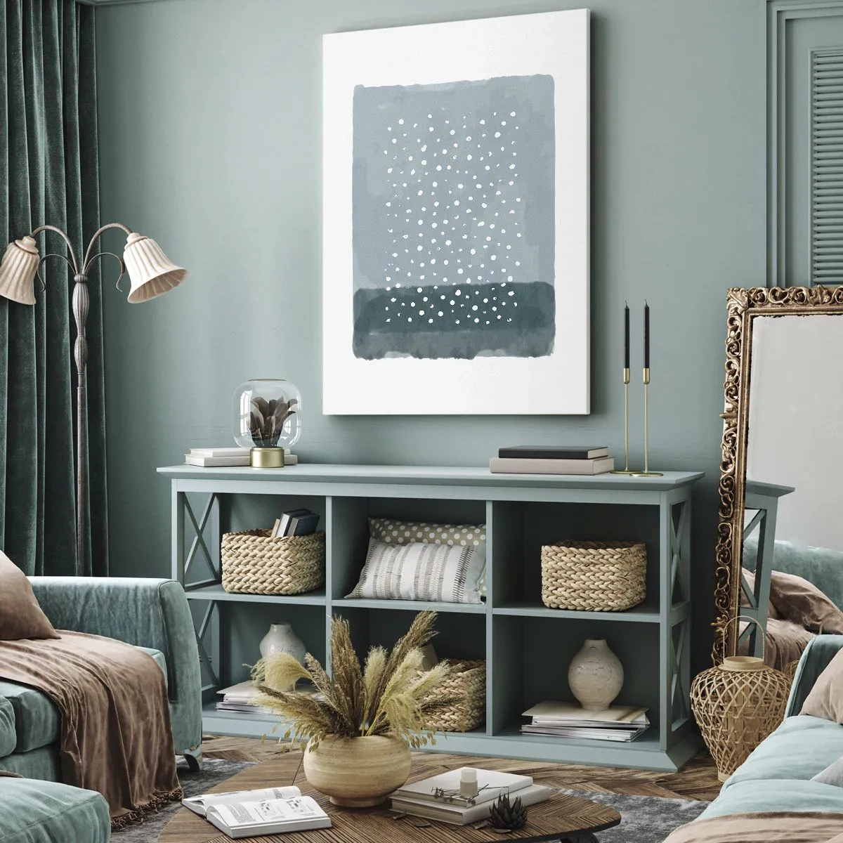 Obraz na plátně - Pěstováno na modři - 50x70 cm