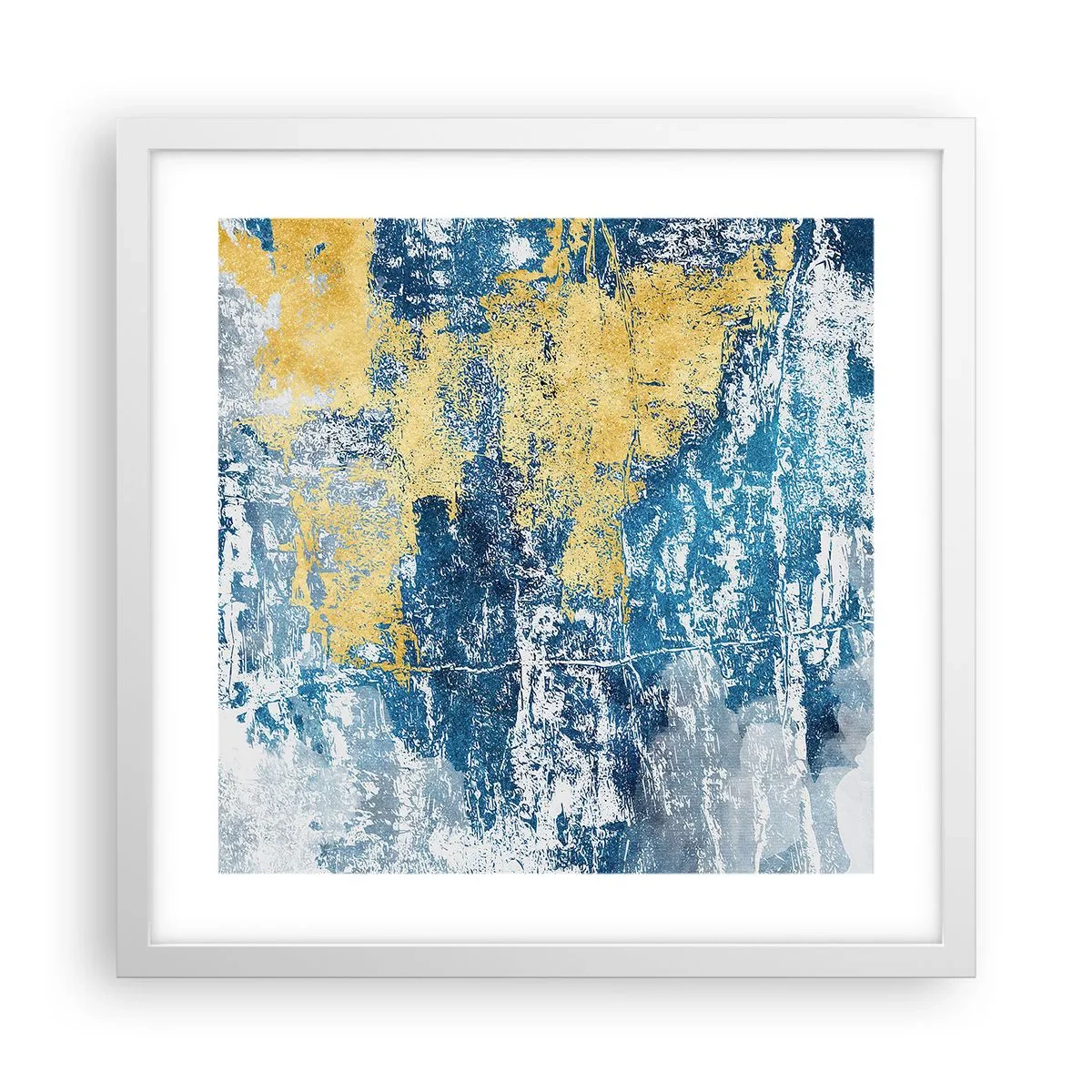 Plakát v bílém rámu - Abstrakce s dobrou náladou - 40x40 cm