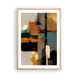 Plakát v rámu světlý dub - Abstrakce – světlo a stín - 50x70 cm