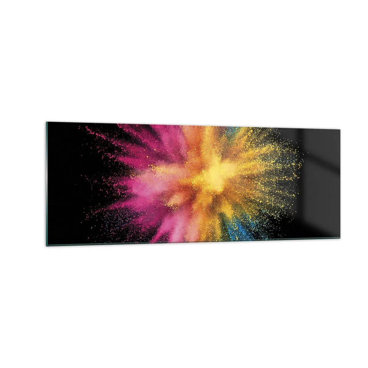 Obraz na skle - Zrození barev  - 140x50 cm