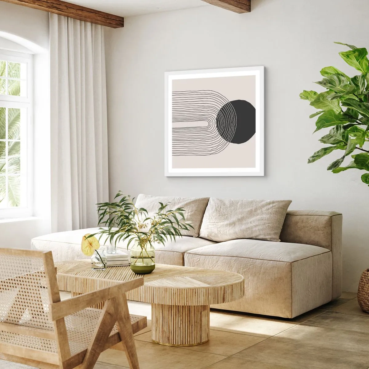 Plakát v bílém rámu - Chvění a jistota - 40x40 cm