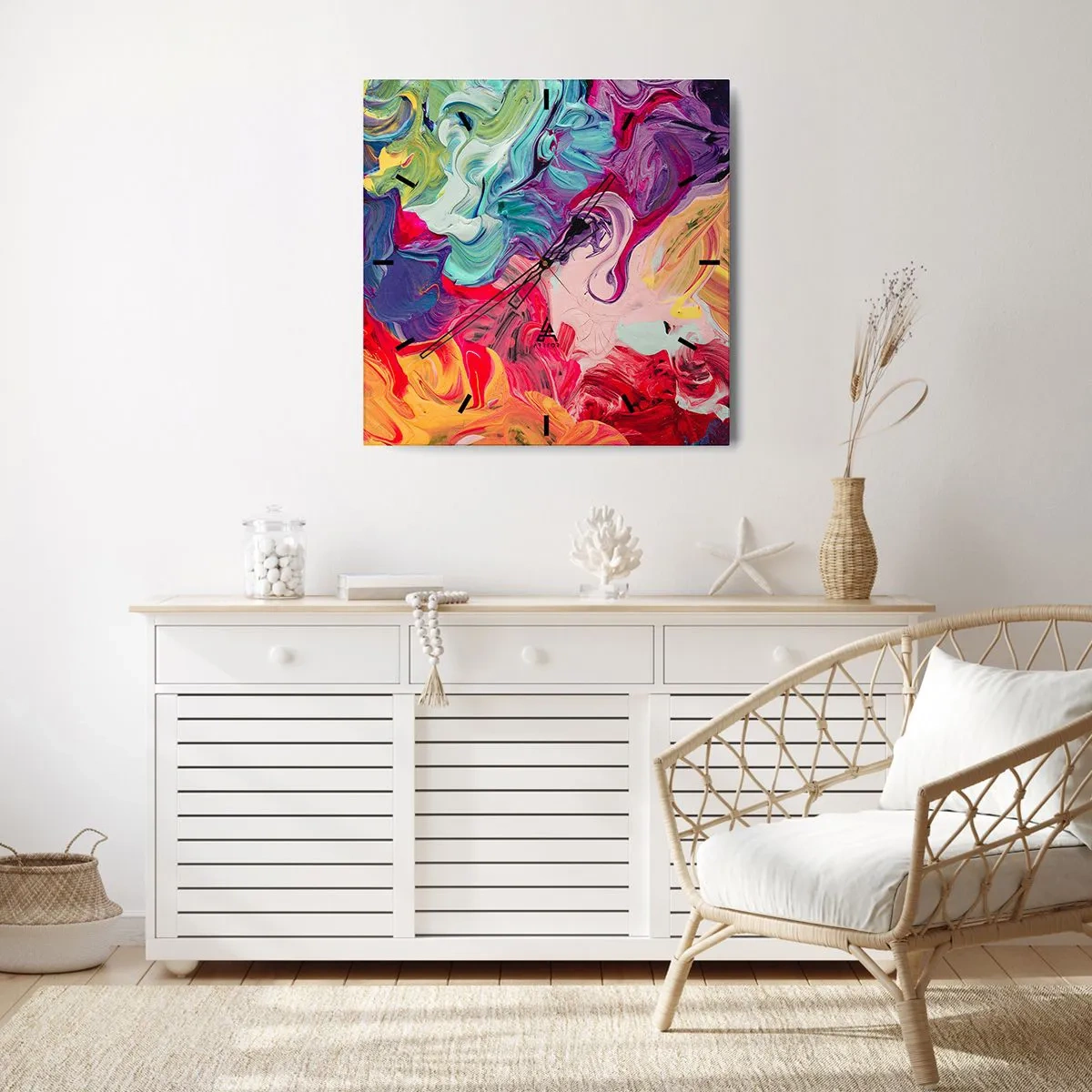 Nástěnné hodiny - Zrození barev - 30x30 cm