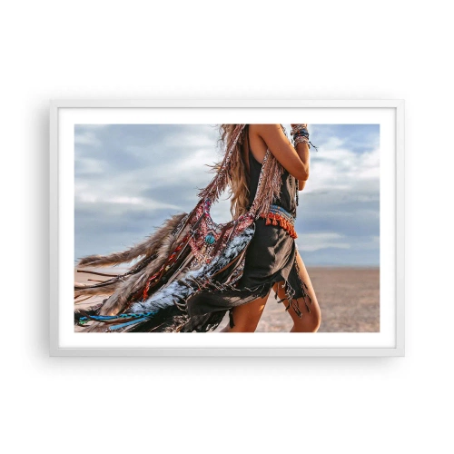 Plakát v bílém rámu - Šamanovo děvče - 70x50 cm