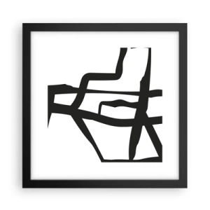 Plakát v černém rámu - Černobílá konstrukce - 30x30 cm