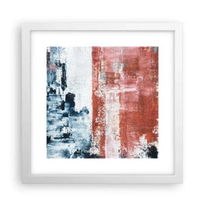 Plakát v bílém rámu - Abstraktní půl na půl - 30x30 cm