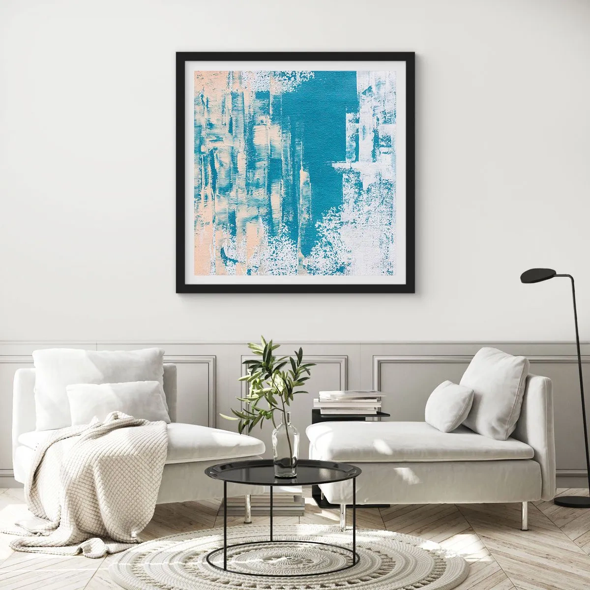 Plakát v černém rámu - Přes rampouch - 40x40 cm