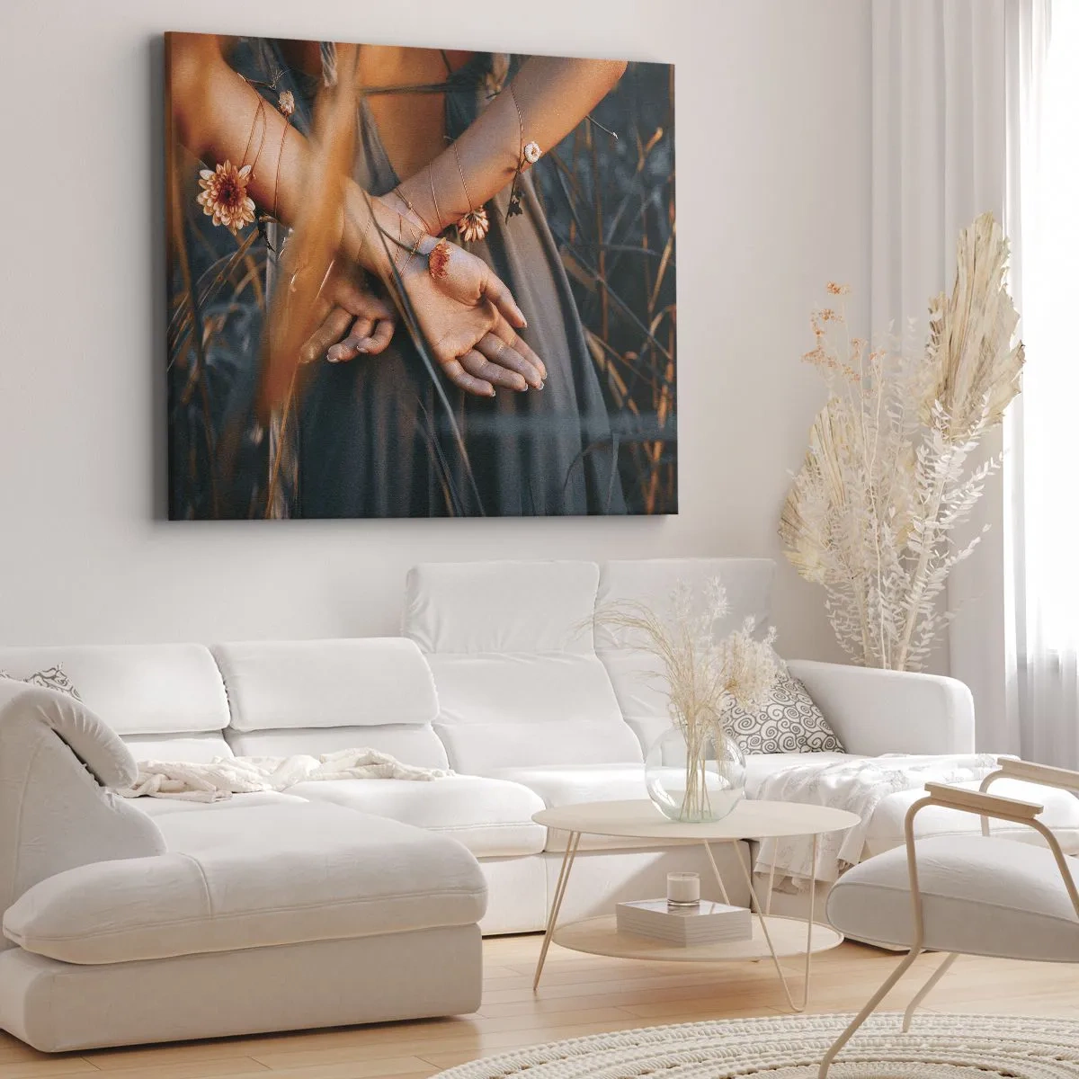 Obraz na plátně - Propojená s přírodou - 70x50 cm