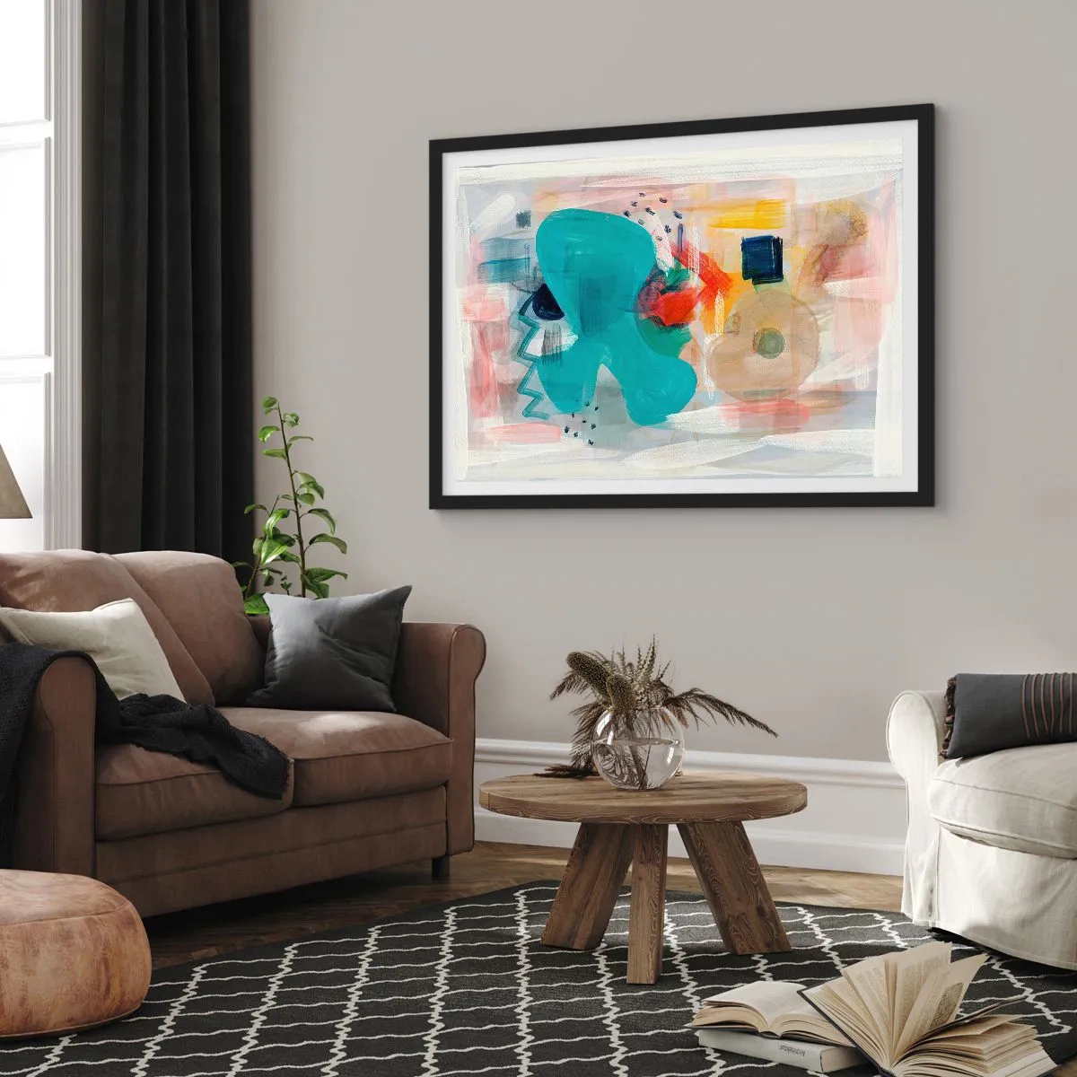 Plakát v černém rámu - Barevná hra - 70x50 cm