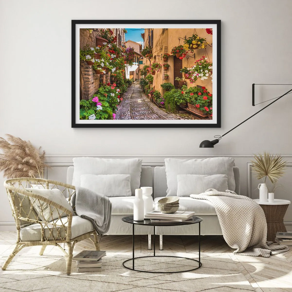 Plakát v černém rámu - Italské zákoutí - 100x70 cm