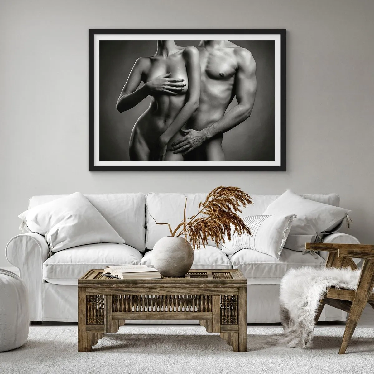 Plakát v černém rámu - Adam a Eva - 70x50 cm