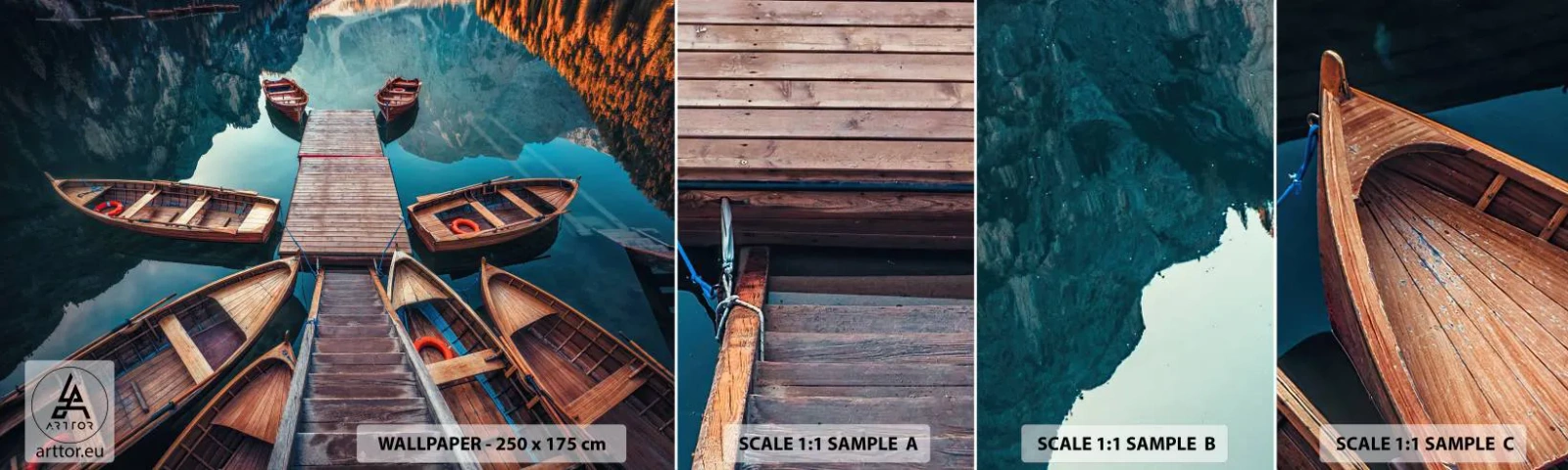 Vzor Fototapety Samolepicí Deluxe Sticker - Čekám v přístavu - Krajina, jezero, Tyrolsko - 100x30 cm