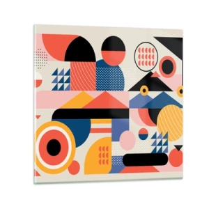 Obraz na skle - Kompozice: pojďme si hrát - 70x70 cm