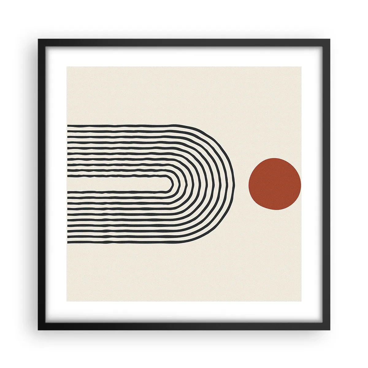 Plakát v černém rámu - Magnetismus tvarů a barev - 50x50 cm