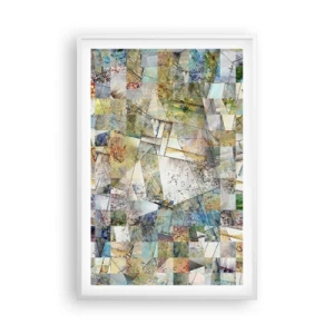 Plakát v bílém rámu - Geometrické přeskupení - 61x91 cm