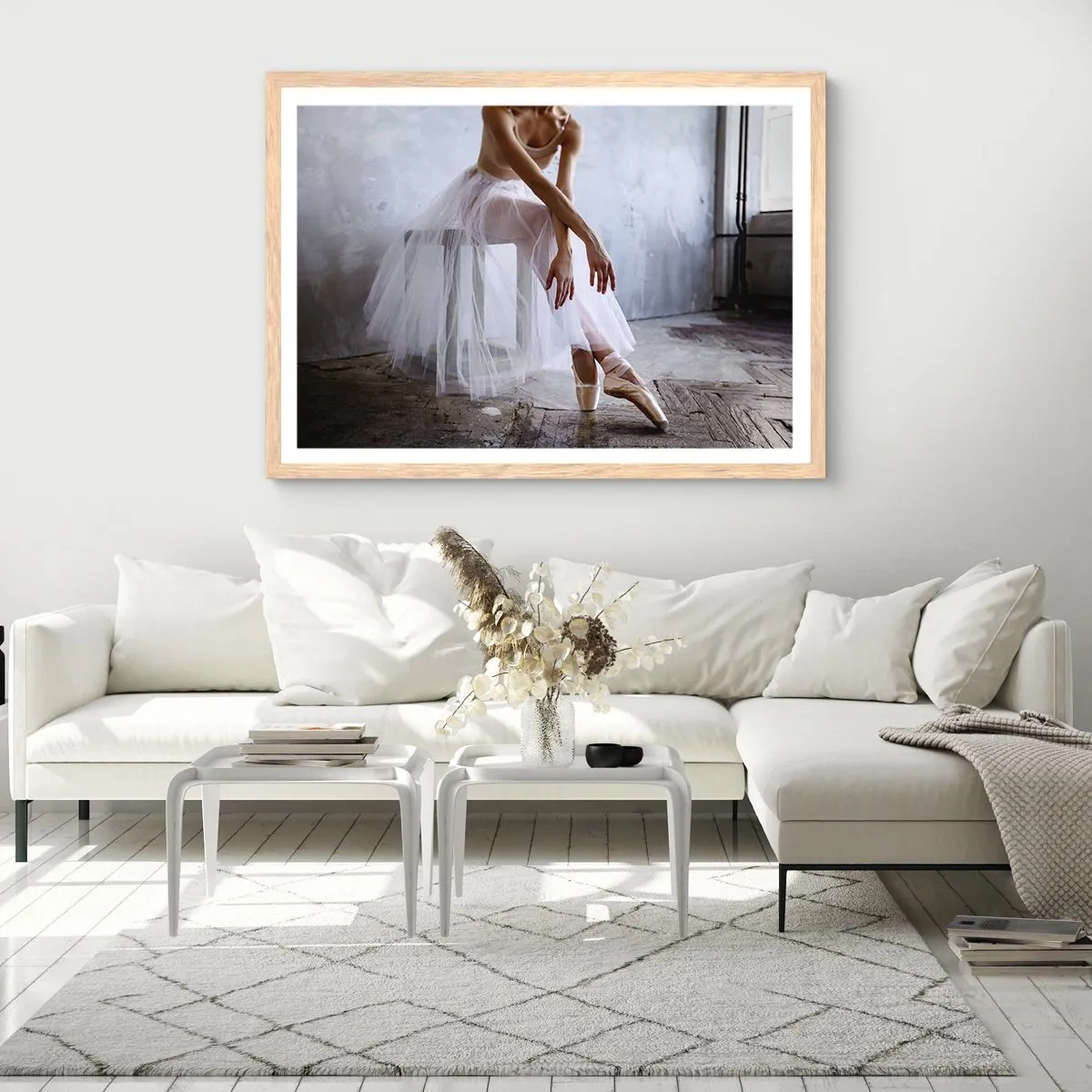 Plakát v rámu světlý dub - Než se rozsvítí světla rampy - 100x70 cm