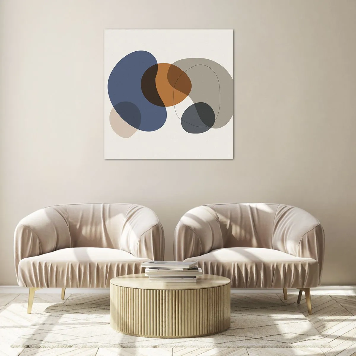 Obraz na skle - Kapky barev - 30x30 cm