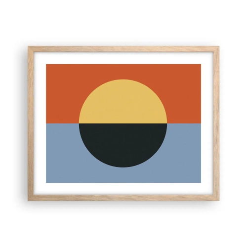 Plakát v rámu světlý dub - Kompozice tepla a chladu - 50x40 cm