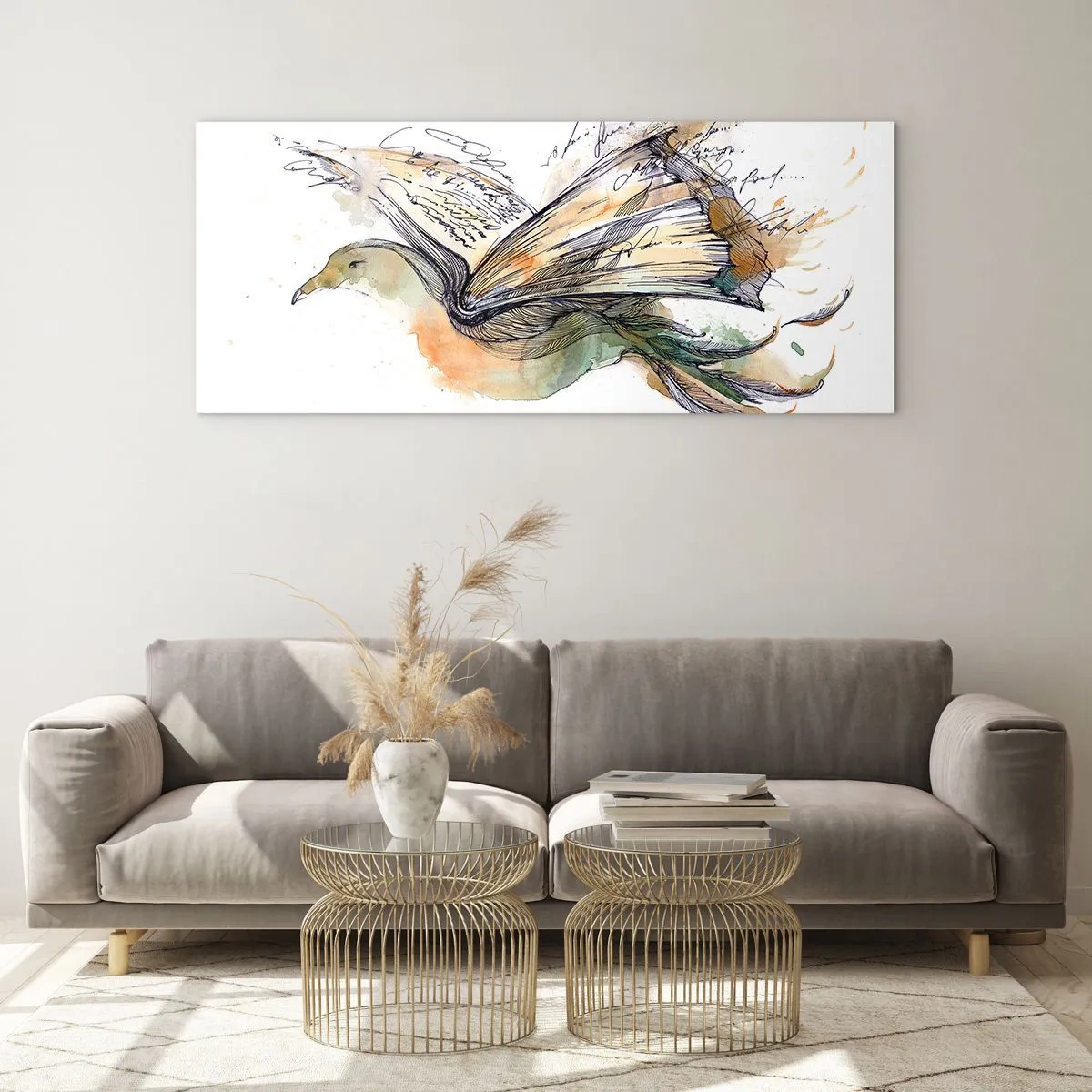 Obraz na skle - Na křídlech poezie - 140x50 cm