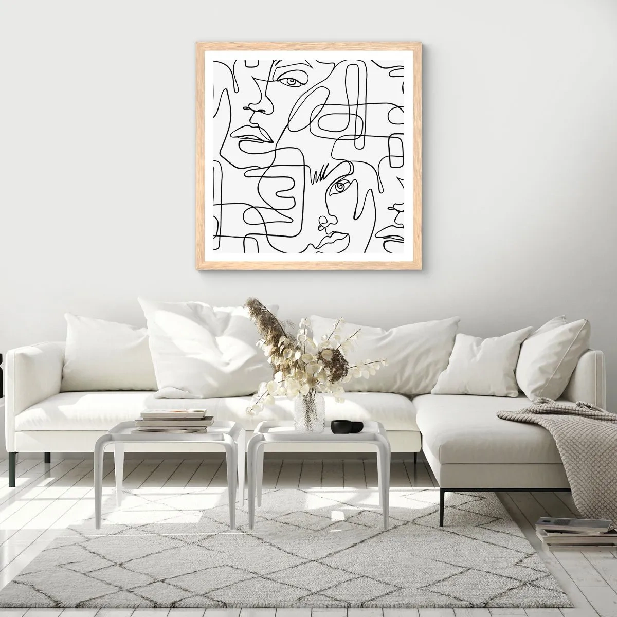 Plakát v rámu světlý dub - Ve spletených emocích - 30x30 cm