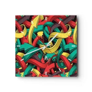 Nástěnné hodiny - Kudy do cíle? - 30x30 cm