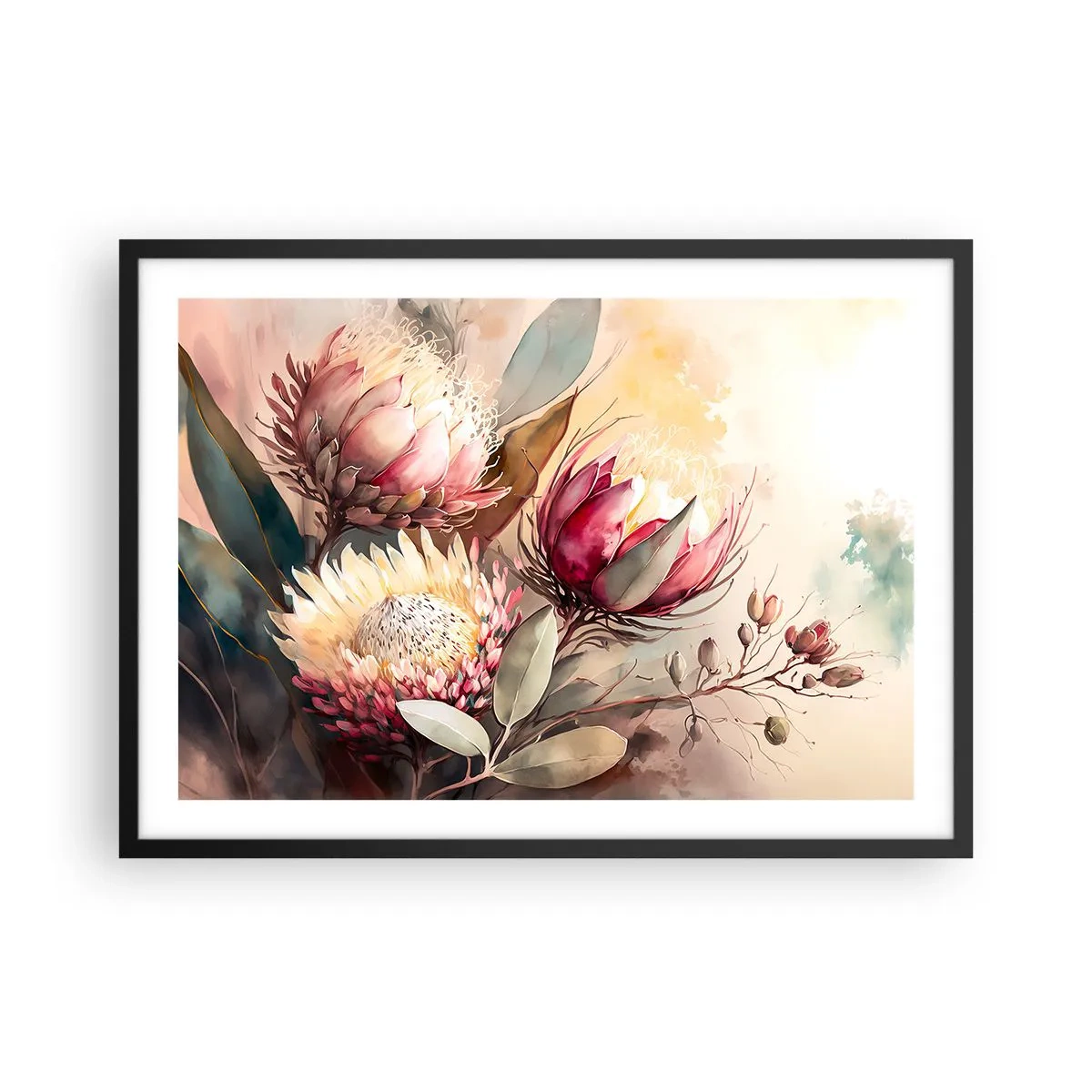 Plakát v černém rámu - Z profilu a en face - 70x50 cm