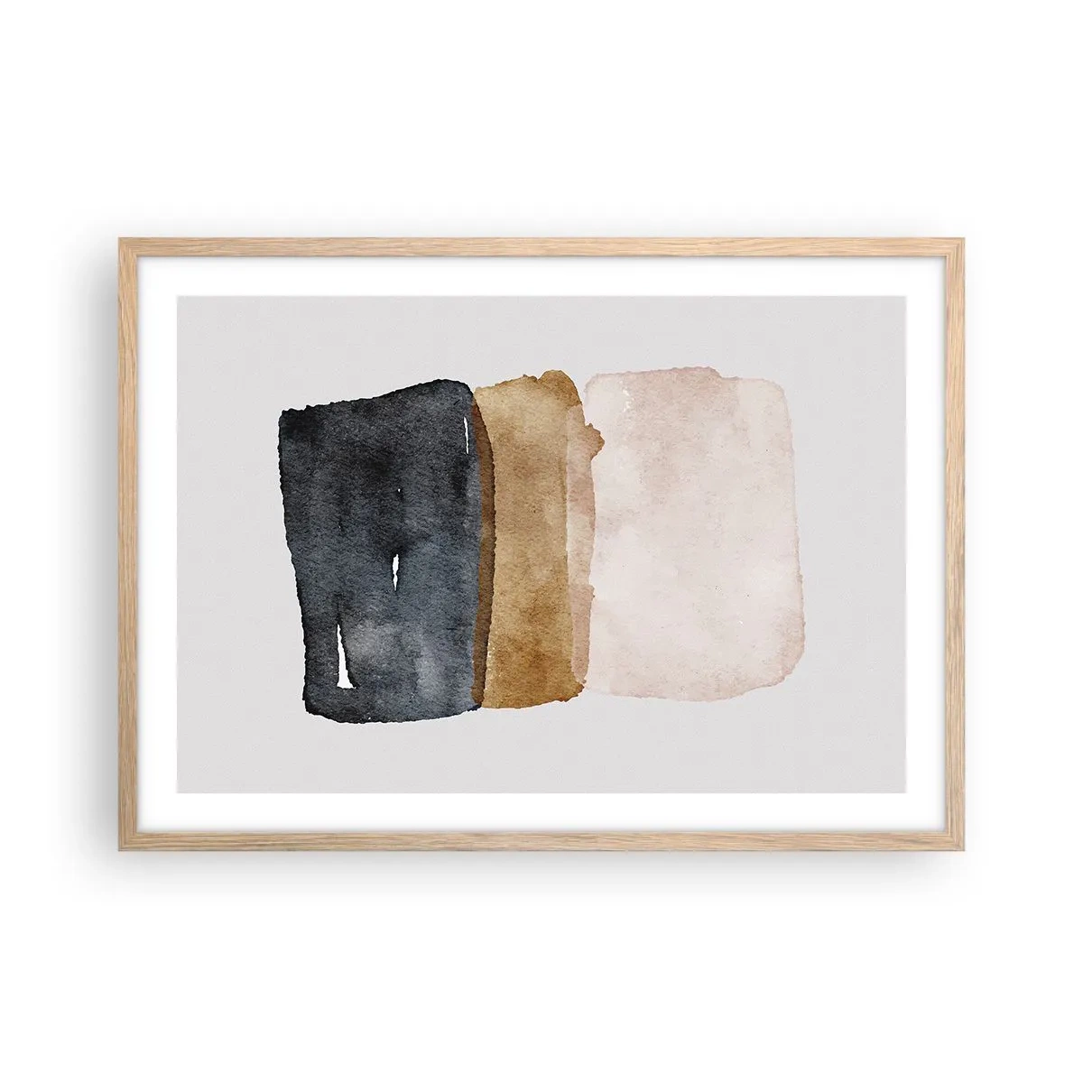 Plakát v rámu světlý dub - Kompozice zemitých barev - 70x50 cm