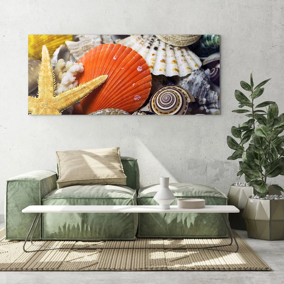 Obraz na skle - Poklady oceánu - 100x40 cm
