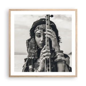 Plakát v rámu světlý dub - Samotná hudba orientu - 60x60 cm