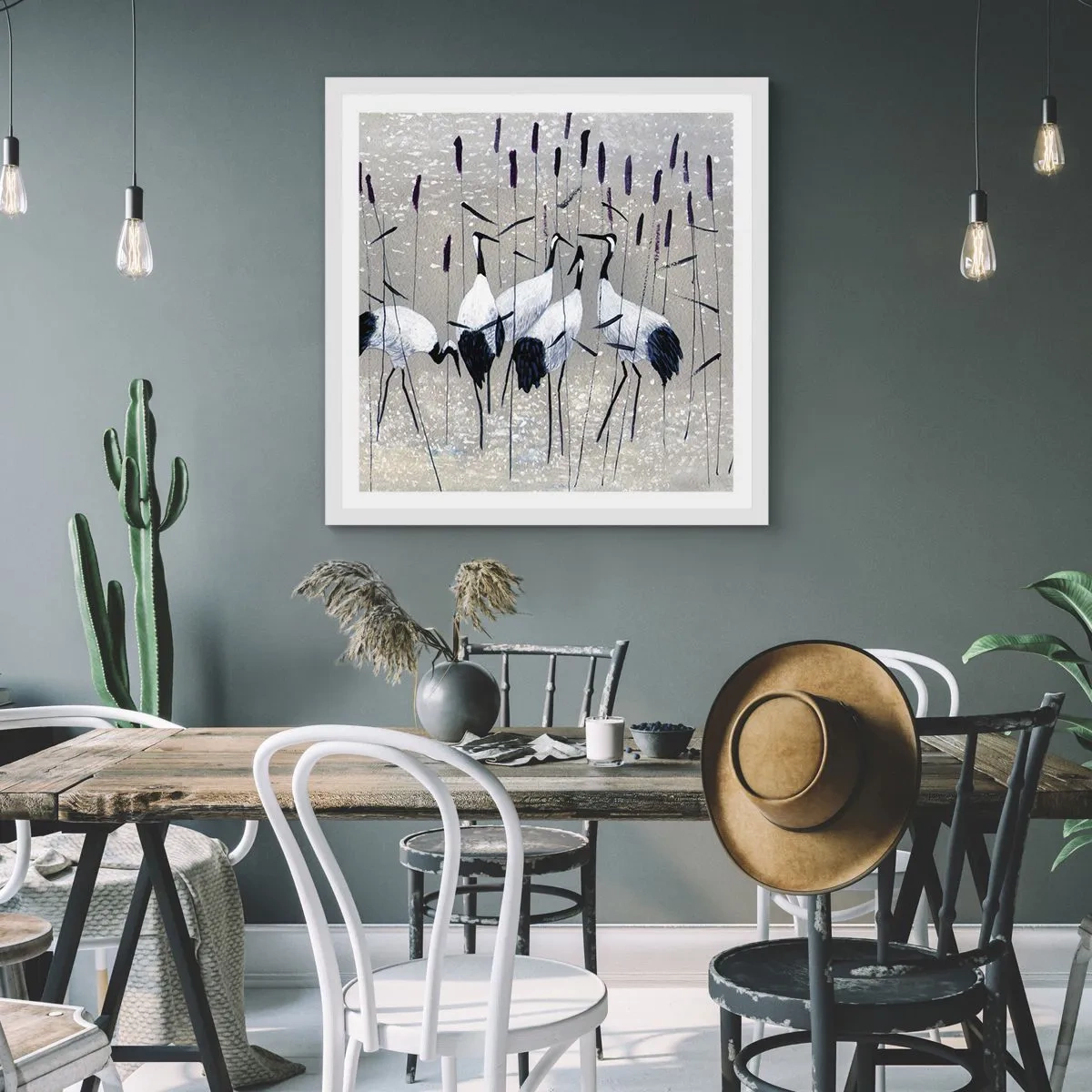 Plakát v bílém rámu - Mezi svými - 40x40 cm