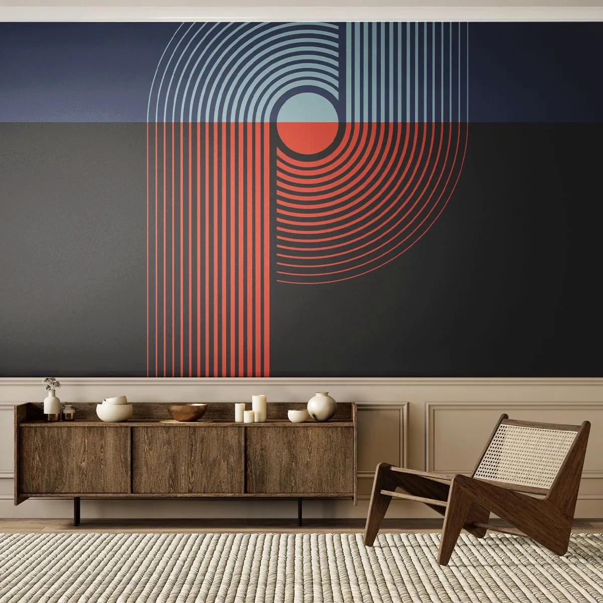 Fototapeta Samolepicí Deluxe Sticker - V geometrickém objetí - Abstrakce, Grafika, Kresba tužkou - 300x210 cm