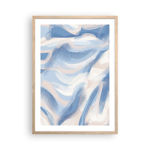 Plakát v rámu světlý dub - Modré kolísání - 50x70 cm