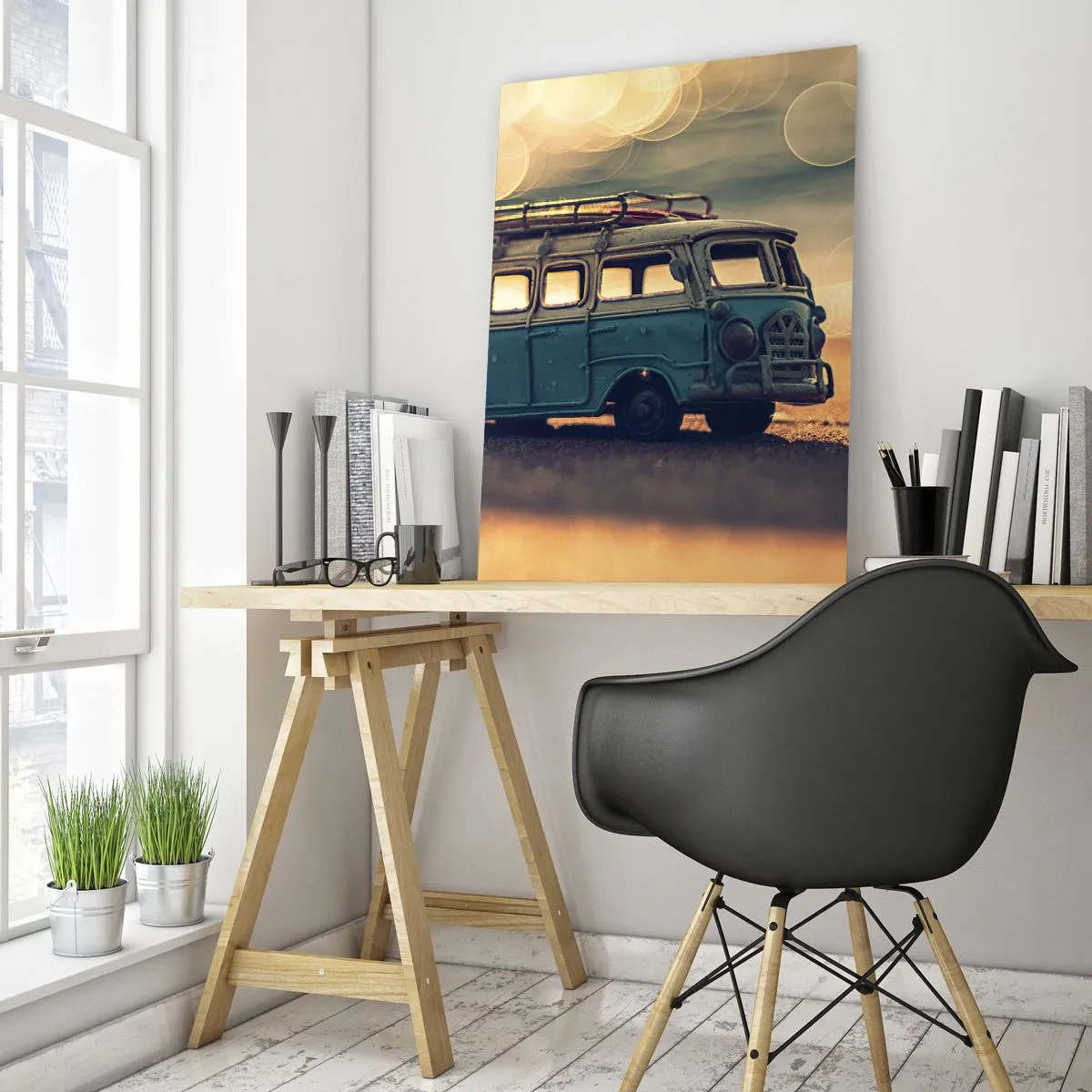 Obraz na skle - Konec bůžků: peněz a práce - 70x100 cm
