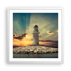 Plakát v bílém rámu - Světlo - Dobro - Krása - 50x50 cm