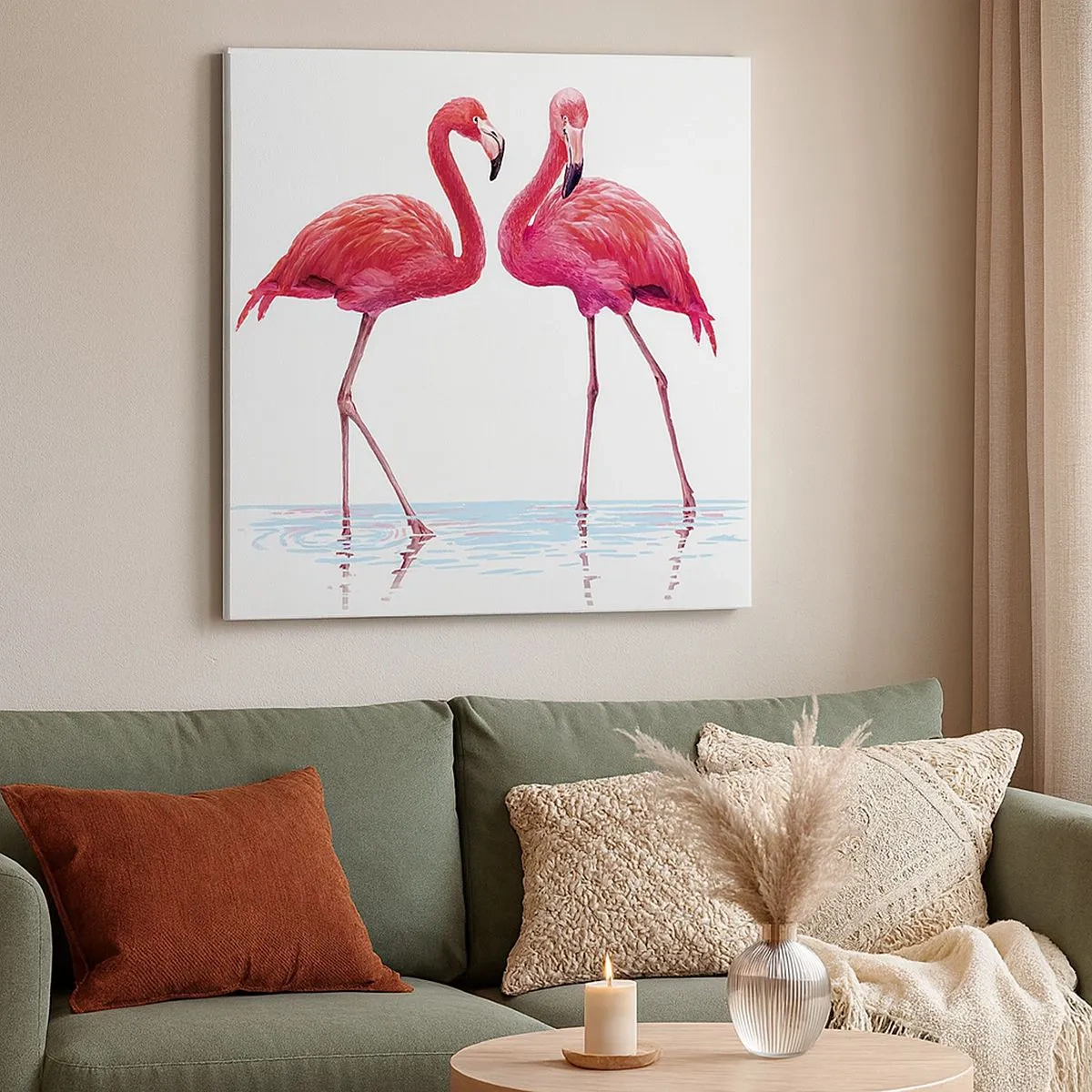 Obraz na plátně - Růžové rendez-vous - 30x30 cm