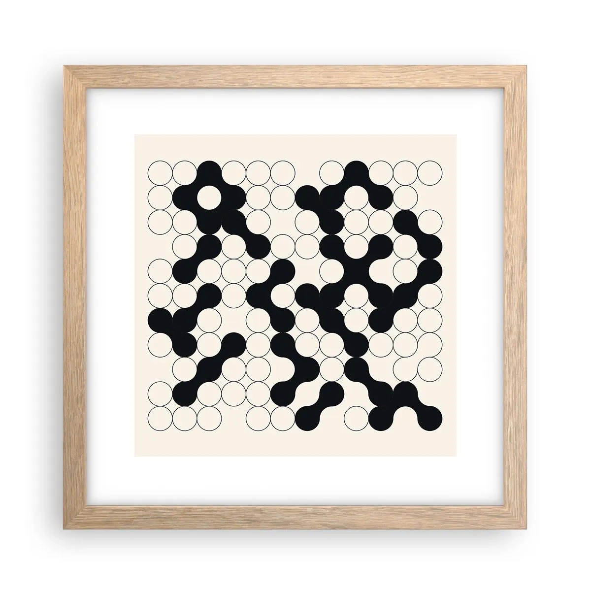 Plakát v rámu světlý dub - Čínská hra – variace - 30x30 cm