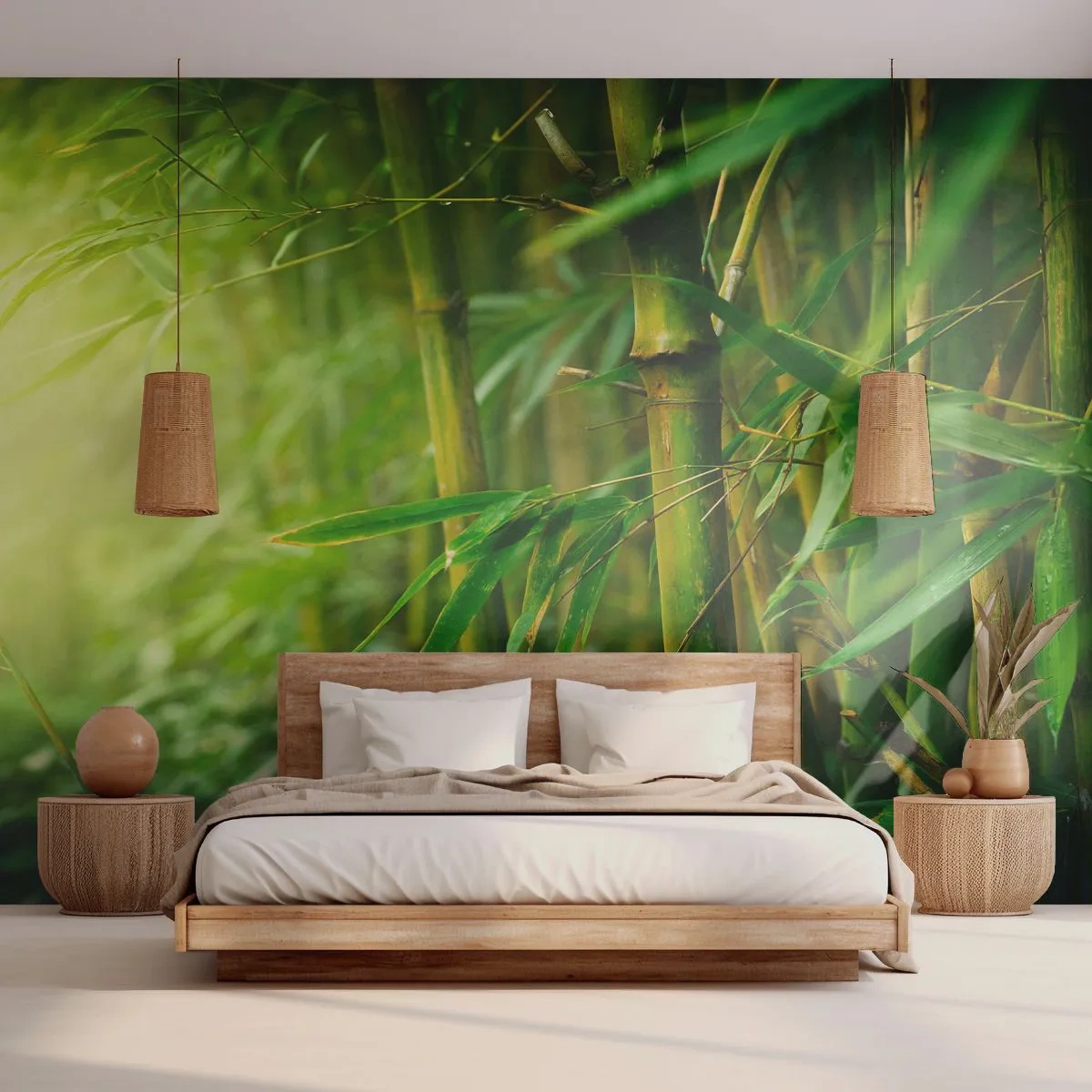 Fototapeta Samolepicí Deluxe Sticker - Poznat samotnou zeleň - Rostlina, Bambus, Džungle - 250x175 cm