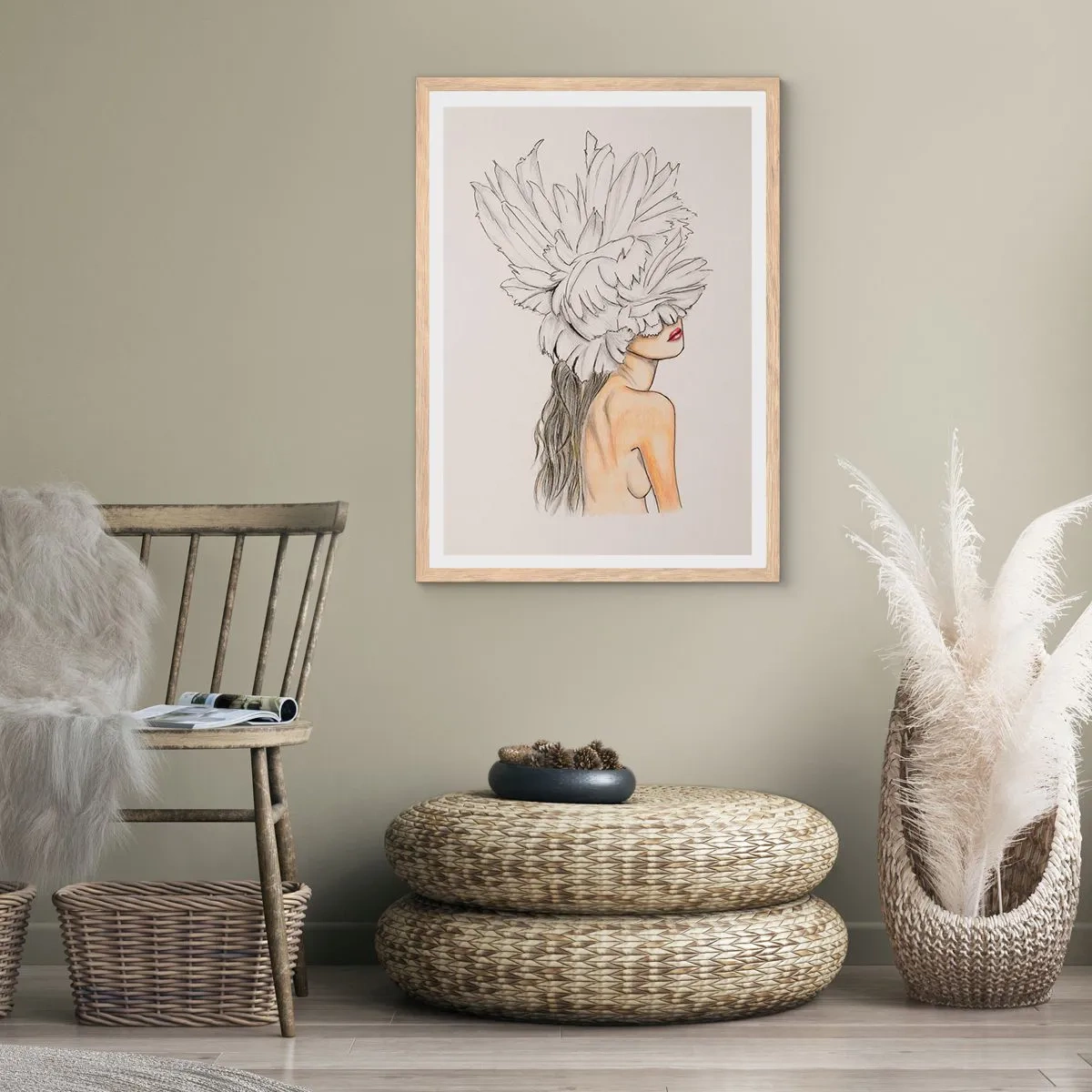 Plakát v rámu světlý dub - Vrchol krásy - 50x70 cm