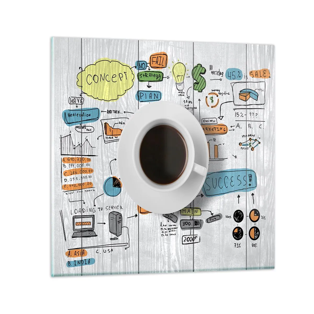 Obraz na skle - Čas na přestávku - 40x40 cm