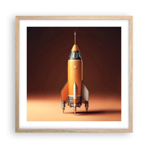 Plakát v rámu světlý dub - Začíná to snem - 50x50 cm