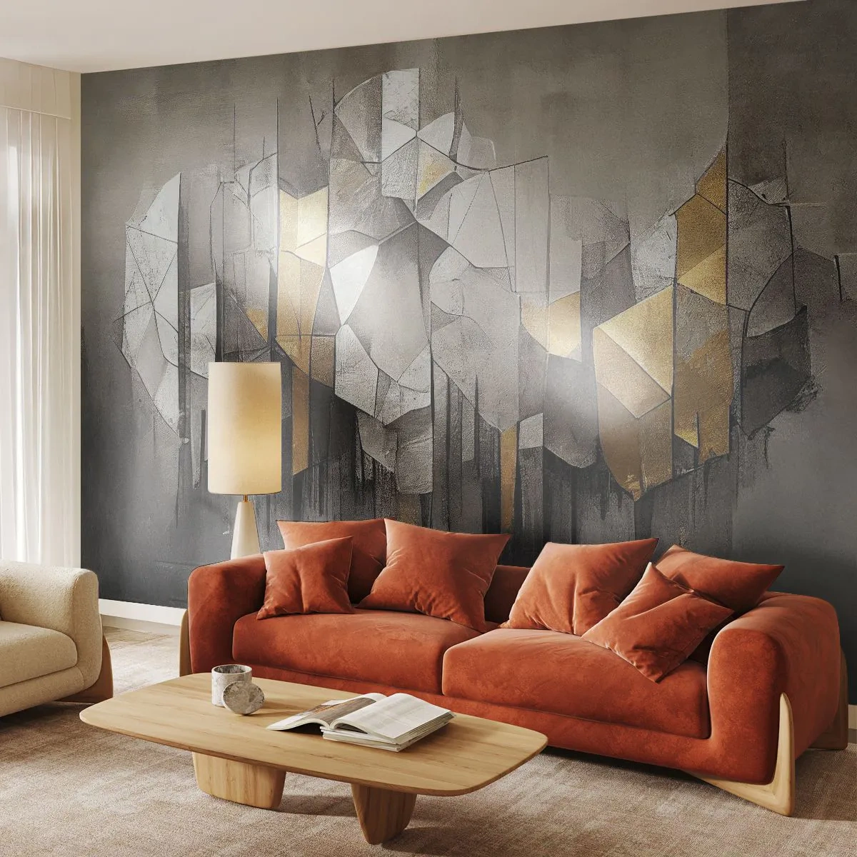 Fototapeta Samolepicí Deluxe Sticker - Kompozice z ledu a světla - Abstrakce, Kus, Art Deco - 100x70 cm