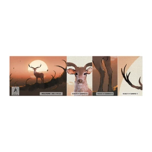 Vzor Fototapety Premium Canvas - Tato noc se nepodobá jiným - Abstrakce, Jelen, Kus - 100x30 cm