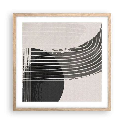 Plakát v rámu světlý dub - Tam a zpět - 50x50 cm