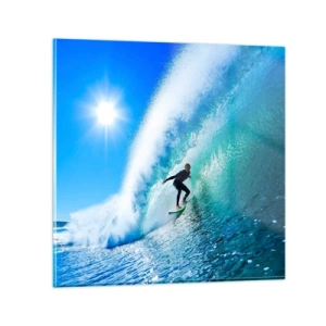 Obraz na skle - Přes velký blankyt - 30x30 cm