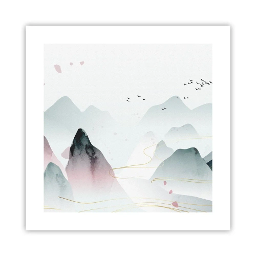 Plakát - Přes vrcholy - 40x40 cm